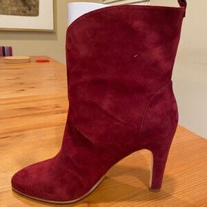 New in Box NIB Sigerson Morrison Red Burgundy Wine Fall Suede Ankle Boots 39 9